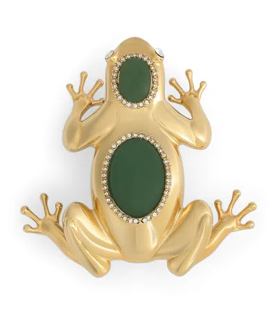 Dolce & Gabbana Embellished Frog Brooch In Gold