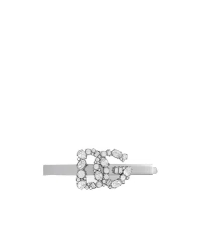 Dolce & Gabbana Dolce&gabbana Diamanté Dg Hair Clip In Green