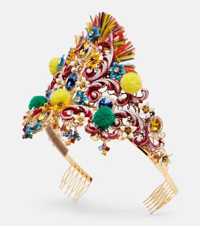 Dolce & Gabbana Embellished Headband In Multi
