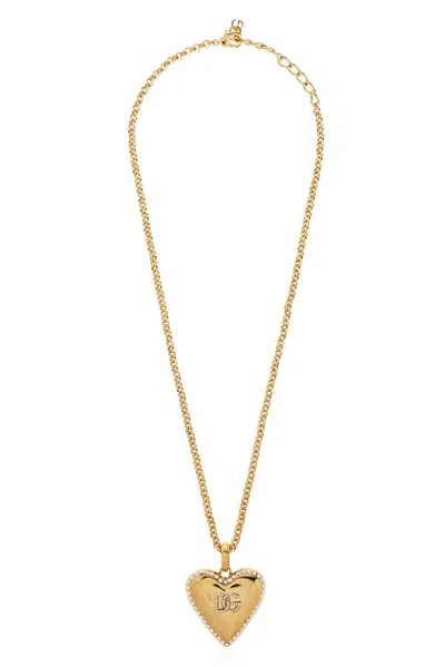 Dolce & Gabbana Dg Heart Pendant In Gold