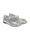 Dolce & Gabbana Embellished Leather Ballerinas In Silver