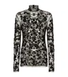 Dolce & Gabbana High-necked Tulle T-shirt With Sequined Details