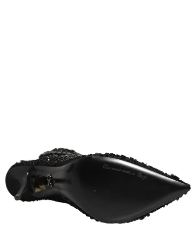 Dolce & Gabbana Embellished Mesh Ankle Boot In Black