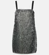 Dolce & Gabbana Mini Dress With Spaghetti Straps And Sequins In Black