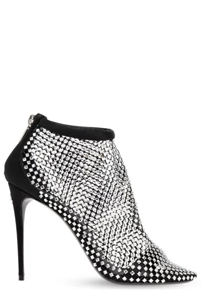 Dolce & Gabbana Rhinestone-embellished Satin Pumps In Multi