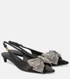 Dolce & Gabbana Satin Sling-back With Rhinestone Embroidery In Black