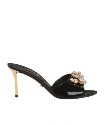 Dolce & Gabbana Dolce  Gabbana Embellished Slip-on Mules In Black