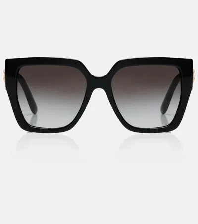 Dolce & Gabbana Embellished Square Sunglasses In Black