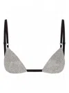 Dolce & Gabbana Crystal-embellished Triangle Bra In Beige