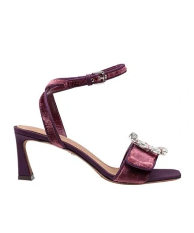 DOLCE & GABBANA DOLCE  GABBANA EMBELLISHED VELVET SANDALS