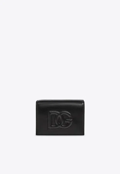 DOLCE & GABBANA EMBOSSED DG LOGO FOLDED WALLET