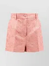 Dolce & Gabbana Embossed Embroidery Cotton Silk Blend Shorts
