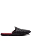 Dolce & Gabbana Croc-effect Slippers In Blue
