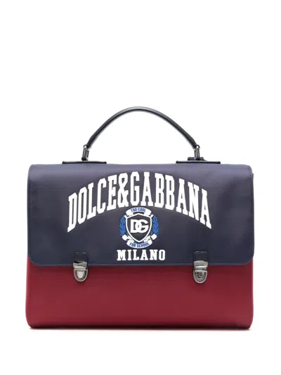 Dolce & Gabbana Kids' Embossed-logo Backpack In Red