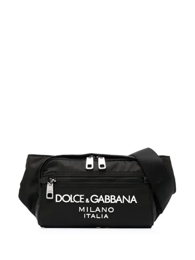Dolce & Gabbana Men Black Logo Nylon Beltbag