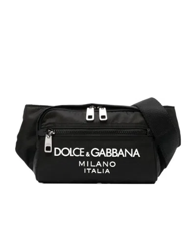 DOLCE & GABBANA DOLCE  GABBANA LOGO EMBOSSED ZIPPED BELT BAG