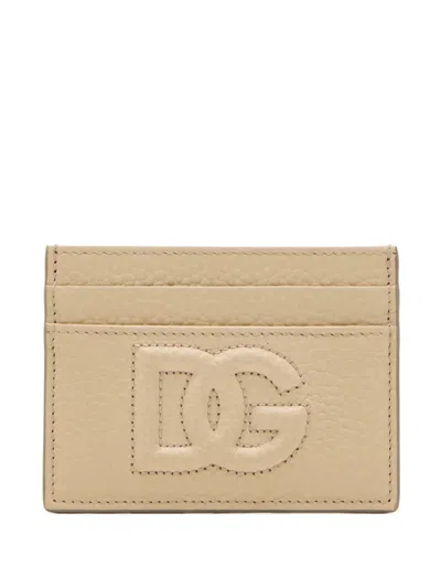 Dolce & Gabbana Embossed-logo Cardholder In Neutral