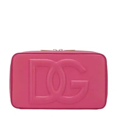 Dolce & Gabbana Embossed-logo Cross-body Bag In Red