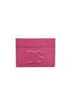 Dolce & Gabbana Women Card Holder With Embossed Logo In Pink