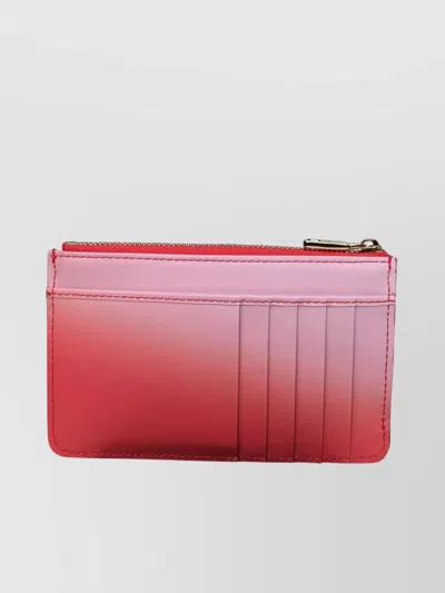 Dolce & Gabbana Embossed Logo Leather Cardholder In Pink