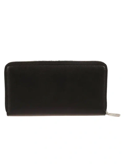 Dolce & Gabbana Embossed-logo Leather Wallet In Black