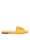 Dolce & Gabbana Women Rubber Beachwear Slides In Amarillo Oscuro