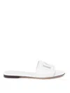 Dolce & Gabbana White Calf Leather Sandals In Blanco