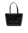 Dolce & Gabbana Women Dg Logo Small Leather Tote Bag In Black