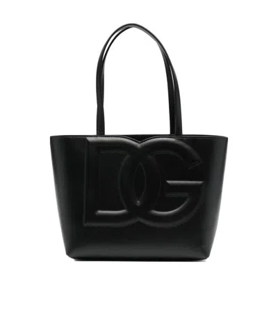 Dolce & Gabbana Small Dg Logo Tote Bag In Black