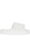 Dolce & Gabbana Embossed-logo Touch-strap Slippers In White