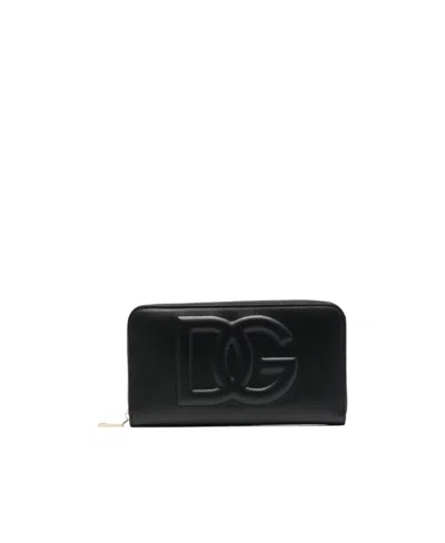 DOLCE & GABBANA DOLCE  GABBANA LOGO-EMBOSSED ZIPPED WALLET