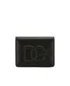 Dolce & Gabbana Embossed-logo Wallet In Black