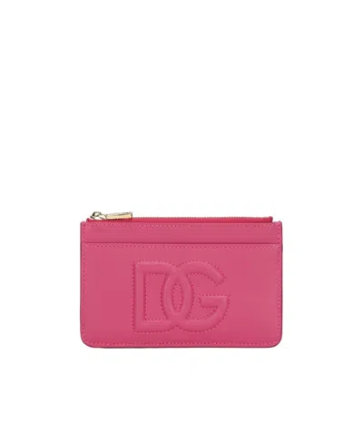 DOLCE & GABBANA DOLCE  GABBANA LOGO EMBOSSED ZIPPED WALLET