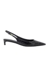 Dolce & Gabbana Mun 30 Croc-embossed Leather Slingback Pumps In Black