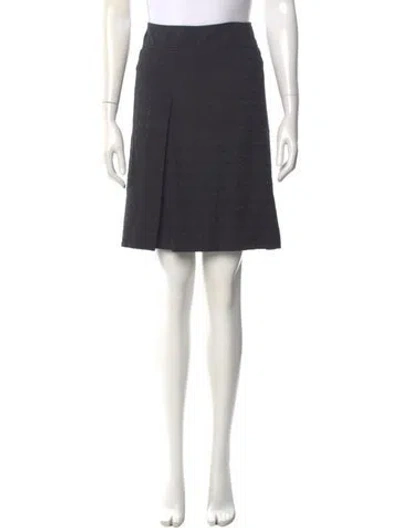 Pre-owned Dolce & Gabbana Embroidered Accent Knee-length Skirt In Gray