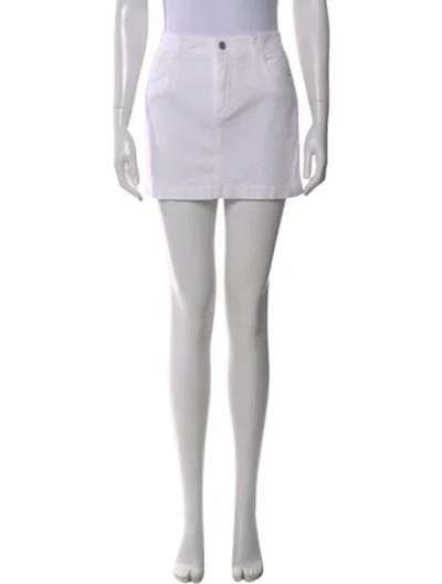 Pre-owned Dolce & Gabbana Embroidered Accent Mini Skirt In White