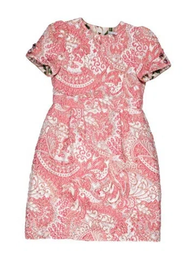 Pre-owned Dolce & Gabbana Kids' Embroidered Accent Short Sleeve Dress In Pink