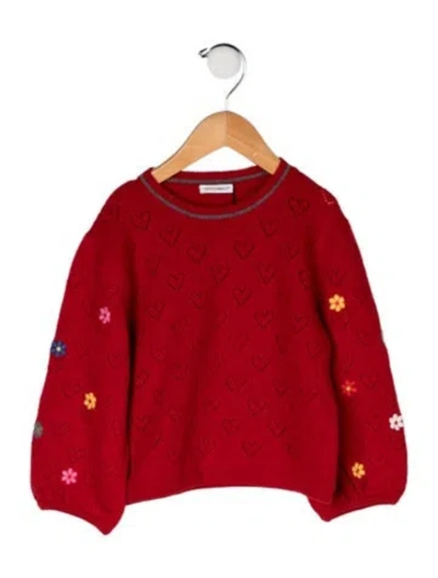 Pre-owned Dolce & Gabbana Babies' Embroidered Accent Sweater In Red