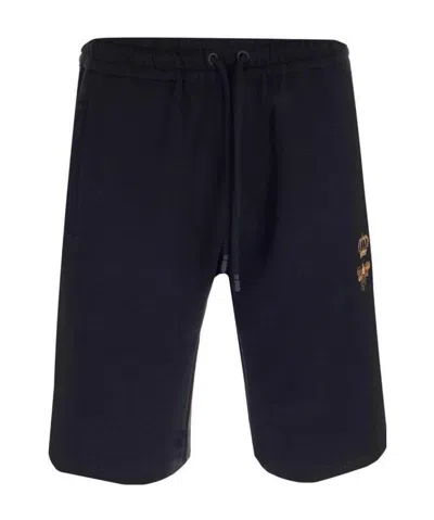 Dolce & Gabbana Embroidered Bee Drawstring Shorts In Black