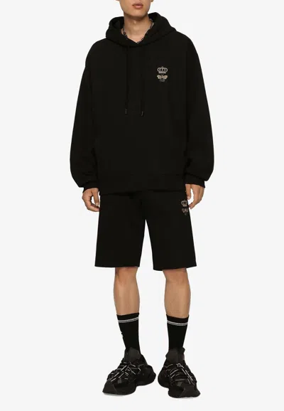 Dolce & Gabbana Embroidered Bermuda Shorts In Black