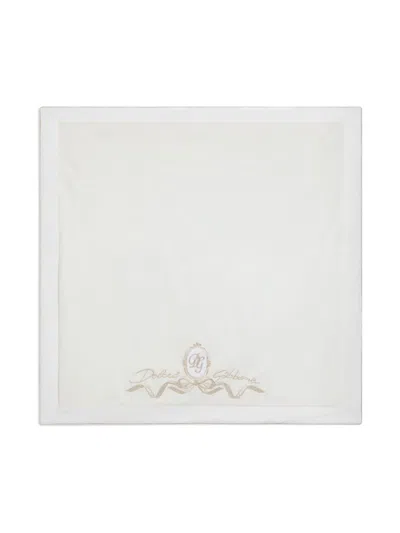 Dolce & Gabbana Embroidered Blanket In Neutrals