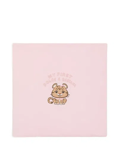 Dolce & Gabbana Embroidered Blanket In Pink