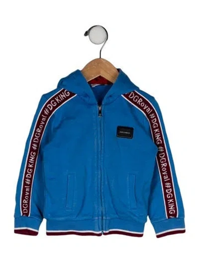 Pre-owned Dolce & Gabbana Babies' Embroidered Casual Jacket In Blue