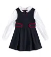 Dolce & Gabbana Blue Dress For Girl With Logo In Blue