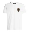 Dolce & Gabbana White Heraldic Patch Cotton T-shirt