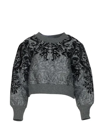 Pre-owned Dolce & Gabbana Embroidered Crew-neck Sweatshirt In Gray