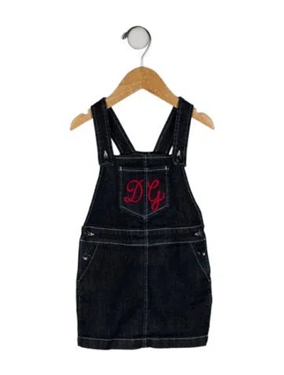 Pre-owned Dolce & Gabbana Babies' Embroidered Denim Dress In Blue