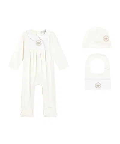 Dolce & Gabbana Embroidered-detail Babygrow (set Of Three) In White