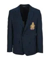 Dolce & Gabbana Embroidered Emblem Single-breasted Blazer In Black