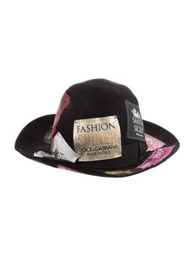 Pre-owned Dolce & Gabbana Embroidered Fedora Hat In Black